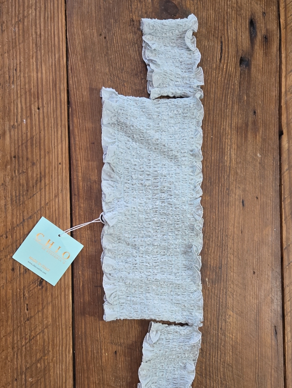 CHIO Green Smocked Ruffle Strap Accessory